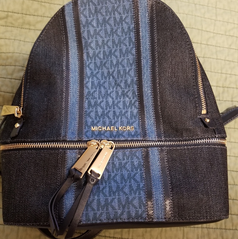 Michael Kors Rhea Denim Backpack - Picture 1 of 2